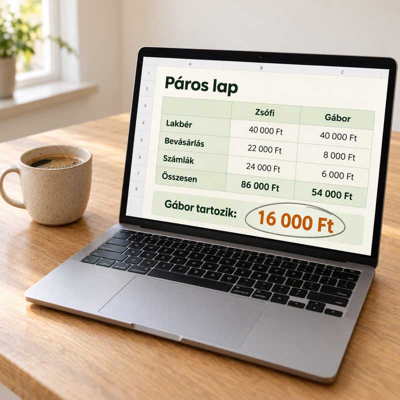 Páros lap egy laptopon