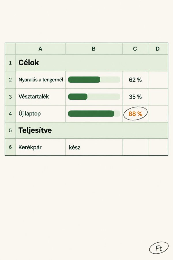 Megtakarítási célok folyamatjelzővel